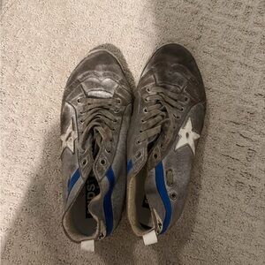 Women’s Gray and Blue Golden Goose Sneakers